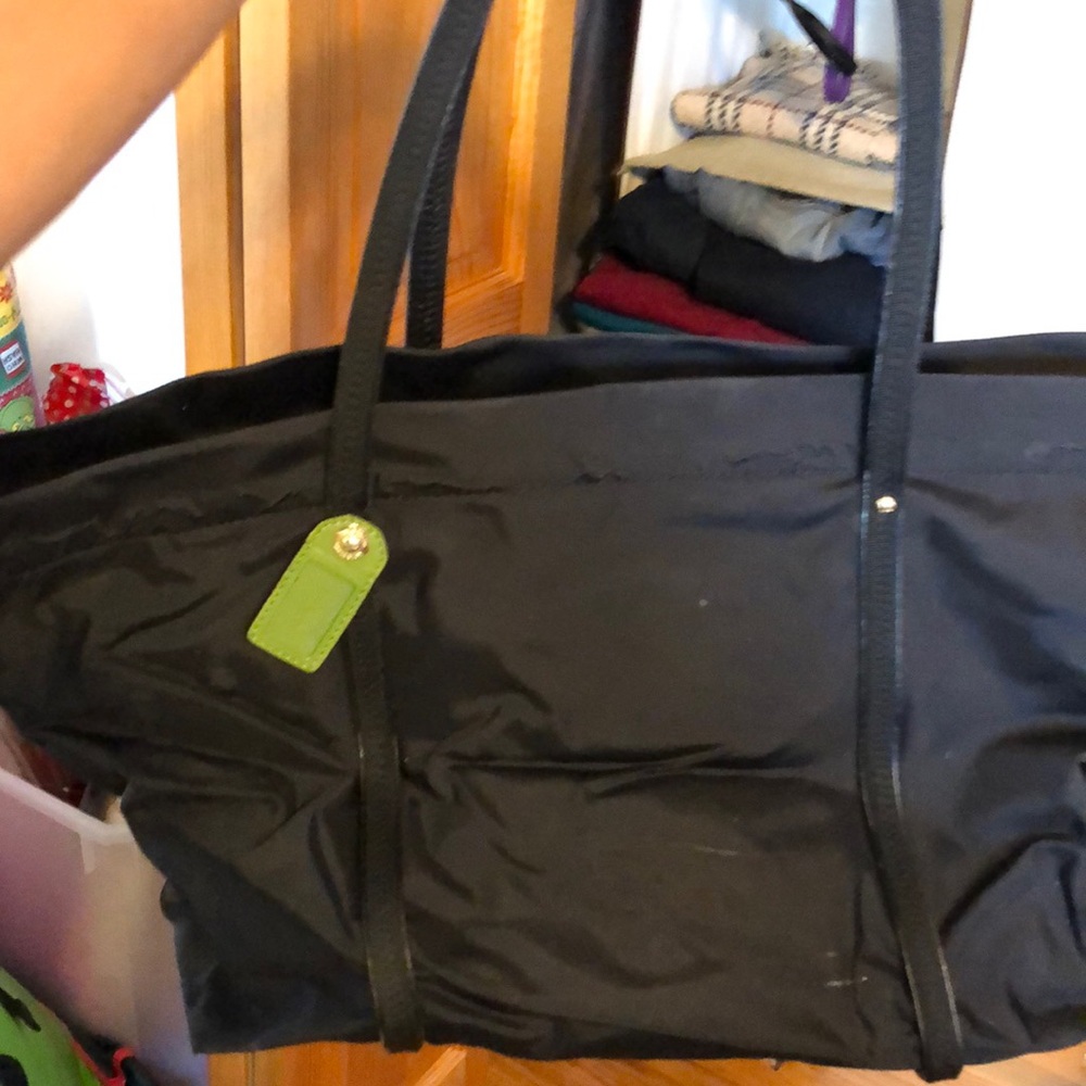 Late spade black tote bag